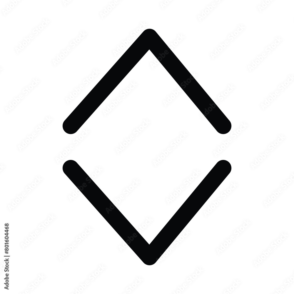 Poster web arrow up and down icon on white background. swipe up-down arrow icon symbol vector in rounded en