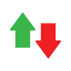 web arrow up and down sign. flat style design. Up and down arrows icon vector, filled flat sign, solid pictogram isolated on white. Exchange symbol. Vector illustration. Eps file 44.
