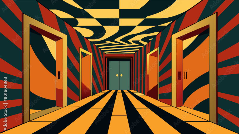 Aufkleber the walls and flooring of the elevator begin to warp and twist creating a disorienting and unsettlin