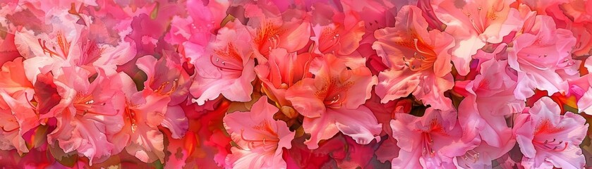 Fototapeta premium A close-up photograph of pink azalea flowers.