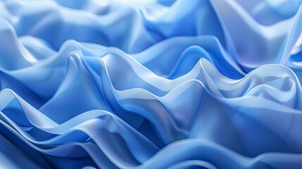 abstract blue fluid wave shapes in dynamic 3d render futuristic digital art illustration