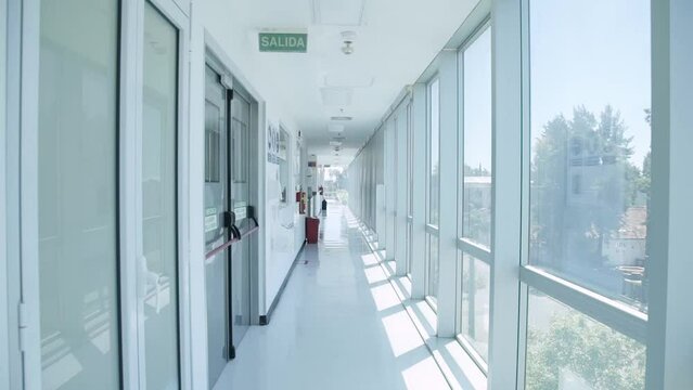 Science laboratory corridor Lab 4k industry chemical