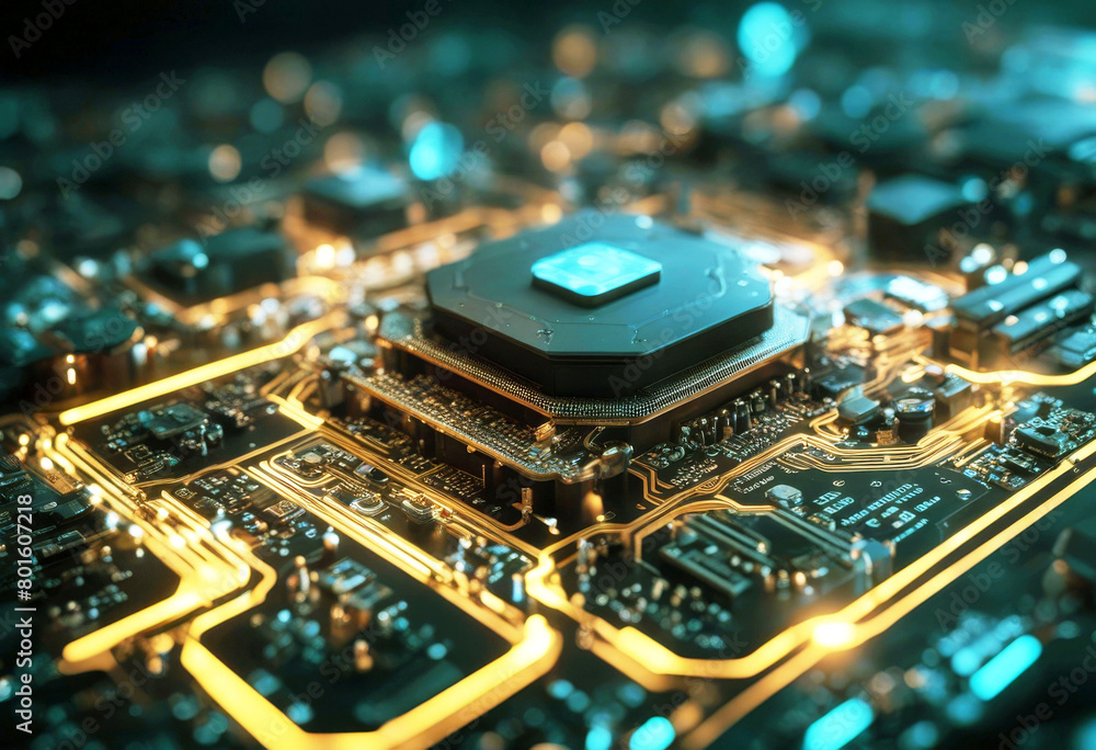 Poster 'background technology circuit electronic futuristic abstract illustration 2d fractal space science 