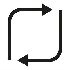 Black arrows forming a continuous loop in a square configuration - stock vector