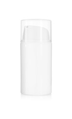 Bottle of body care cream isolated on white