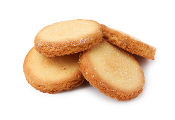 Fototapeta na wymiar Tasty sweet sugar cookies isolated on white