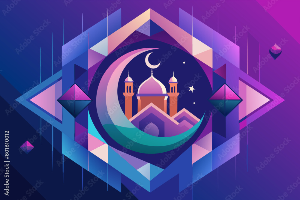 Poster geometric shapes overlaying a fluid background with precision