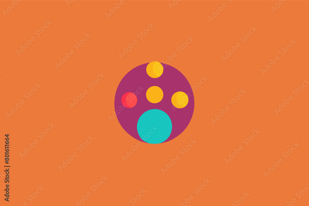 Poster a minimalist logo featuring a single, hand-drawn dot in a vibrant color, symbolizing simplicity and 