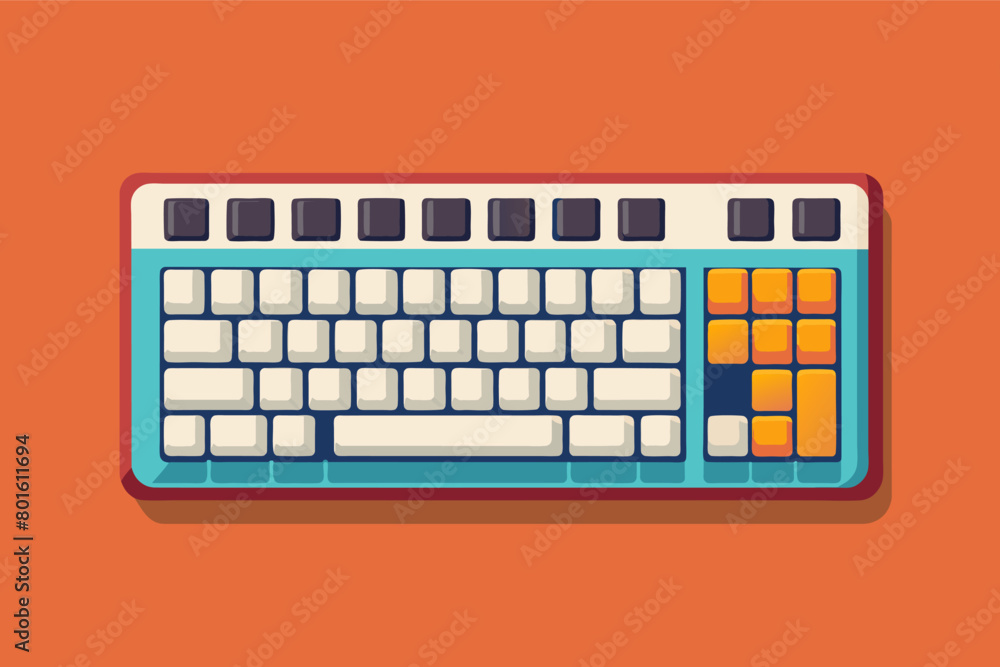 Aufkleber A minimalist keyboard with only the essential keys for maximum efficiency.