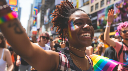 Amidst the hustle and bustle of city life, young people of the LGBT movement march with purpose and pride, their voices ringing out in defiance of discrimination and prejudice, the
