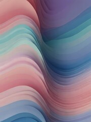 Abstract wavy  background of multi colored wavy stripes  in colors blue to pastel pink,  