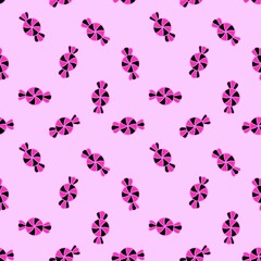 Cartoon Christmas mint candy seamless pattern for wrapping paper and fabrics and kids clothes print and new year