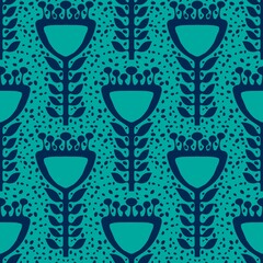 Simple floral seamless pattern with flowers for fabrics and cards and linens