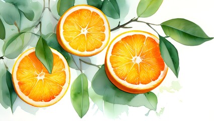 Oranges on white background. Food presentation. Poster, template, banner. Health and wellness concept	
