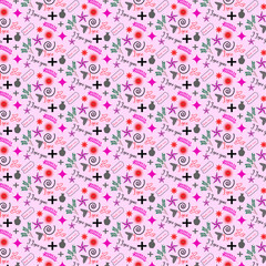 love elements and flower with pot and love tex with star and sun plus