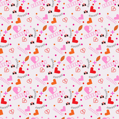 Love Cute Hearts Vector Seamless Pattern Wallpaper Background