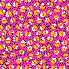 Cartoon Halloween sugar monsters seamless candy corn pattern for wrapping paper and fabrics and linens