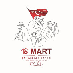 18 March Happy Canakkale Victory Day - Martyrs Memorial Day. Turkish Translation: 18 mart Canakkale Zaferi Kutlu olsun.