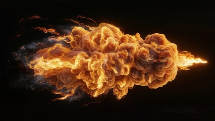 Image portraying the dynamic beauty of a fire flare against a deep black background