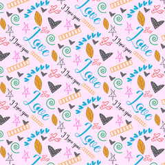 love elements and leaf with star and tex