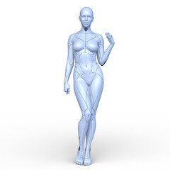 Obraz premium 女性サイボーグ 3DCGレンダリング