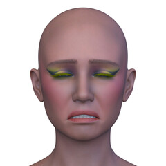 女性の顔アップ　3DCGレンダリング