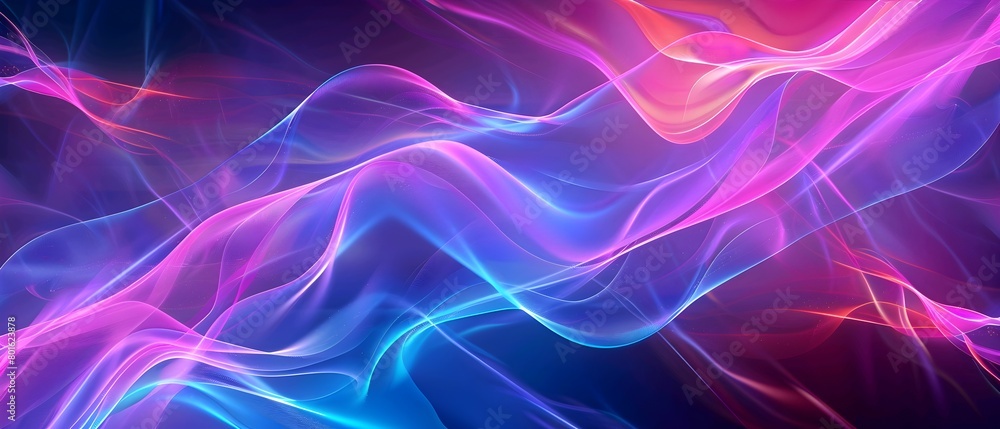 Poster abstract neon color texture background with smooth wavy lines, elegant and modern design for a prese