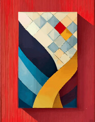 Book Cover with Red tones, background and stripes