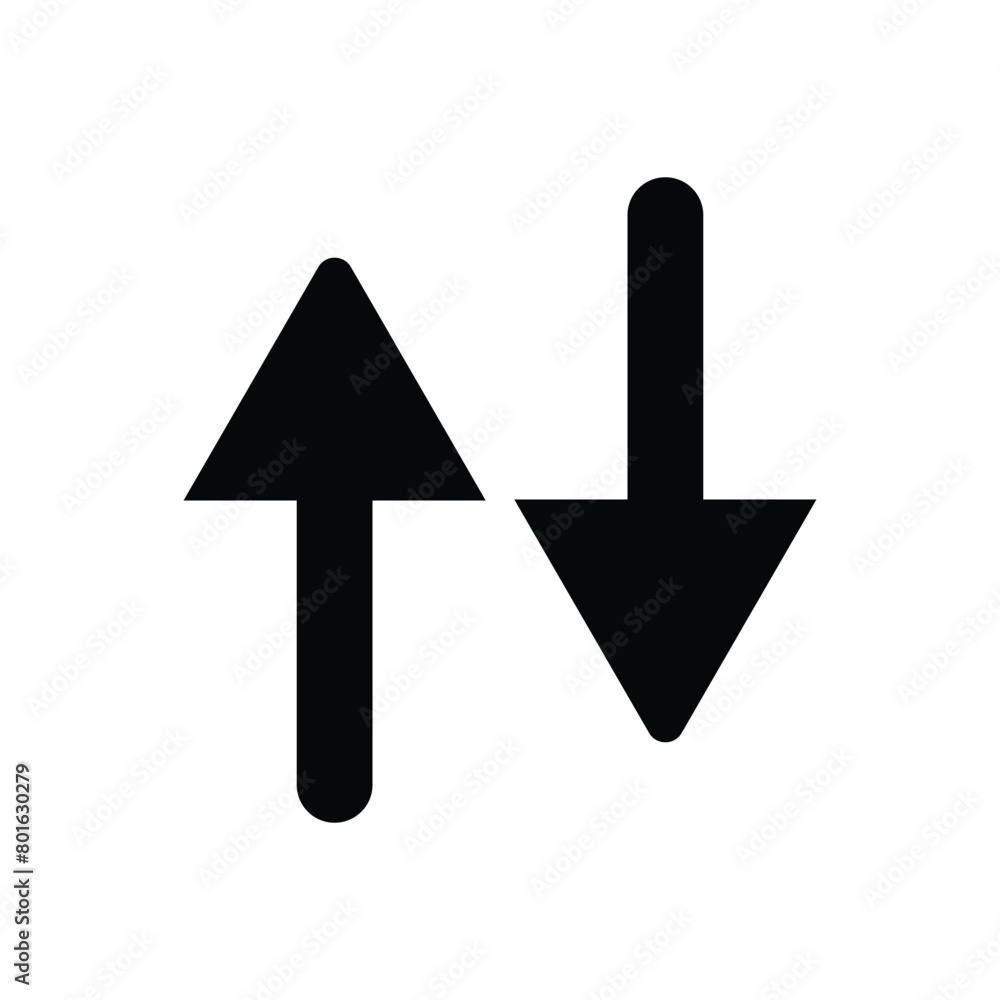 Poster black up and down arrow line art icon for apps and websites. business arrow icon. vector illustratio