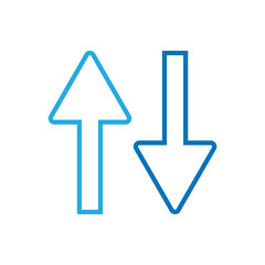 Blue Up and Down Arrows icon vector isolated on white background, logo concept of Up and Down Arrows sign on white background. Vector illustration. Eps file 73.