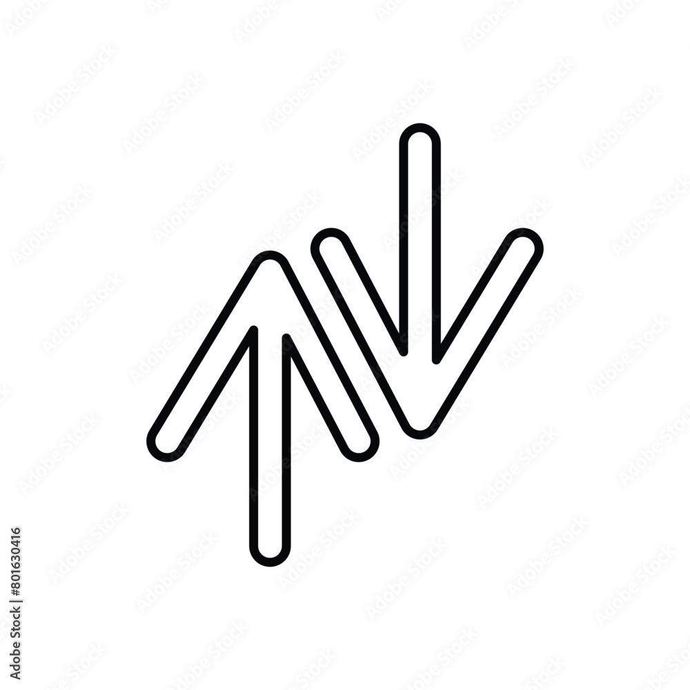 Aufkleber up and down arrows line icon. linear style sign for mobile concept and web design. arrows exchange v