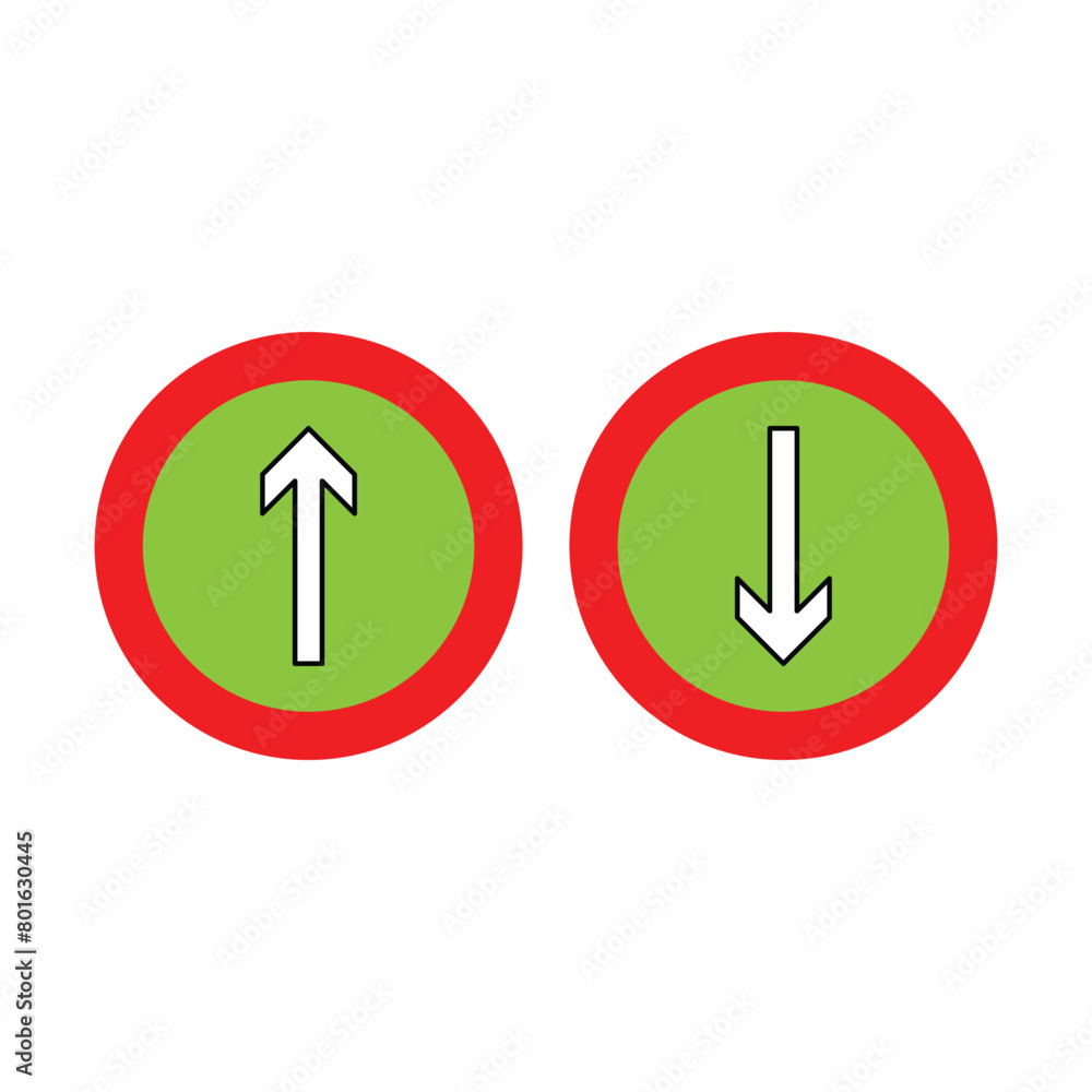 Poster up and down arrow vector isolated on white background. vector illustration. eps file 88.