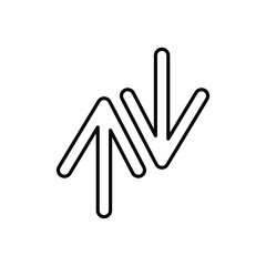 Up and down arrows line icon. linear style sign for mobile concept and web design. Arrows Exchange Vertical outline vector icon. Vector illustration. Eps file 87.