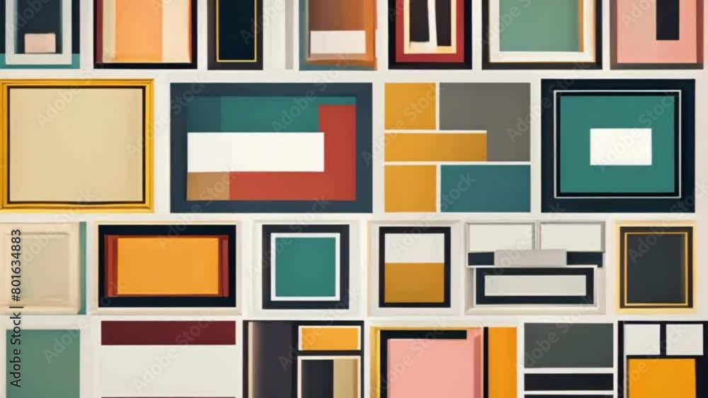 Aufkleber a collection of animated videos demonstrating the application of rectangle frames in diverse visual 