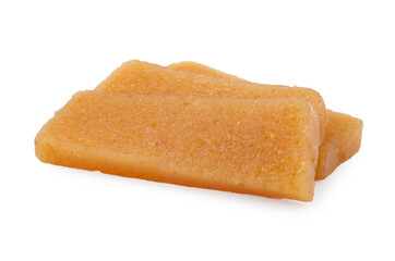 Delicious sweet quince paste and isolated on white