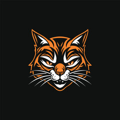 Fototapeta premium Cat head character logo icon vector illustration