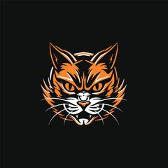 Obraz premium Cat head character logo icon vector illustration