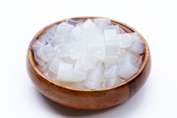 Mini cube coconut gel in syrup,  Thai dessert