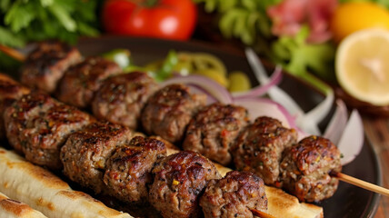 Afghan cuisine kebab jacket kebab made of minced lamb.