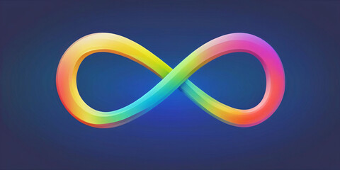 World Autism Awareness Day. rainbow colored infinity symbol 
