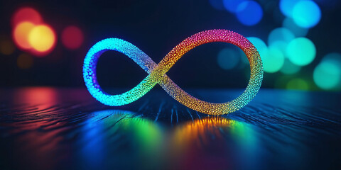 World Autism Awareness Day. rainbow colored infinity symbol 