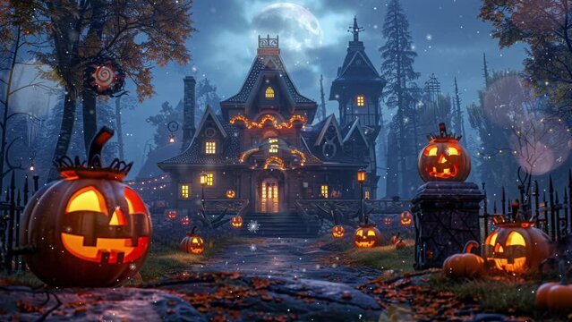 Halloween background with pumpkin