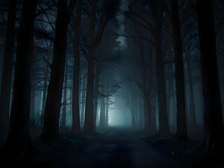 Fototapeta premium dark forest in the night