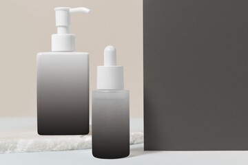 Skincare bottle, pump bottle, beauty product packaging design, business branding