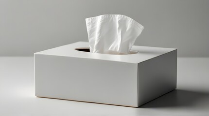 Isolated White Tissue Box on White Background,Product Showcase, E-commerce Listing, Advertisement
