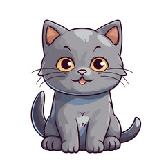 Fototapeta premium Cute cartoon cat. Vector illustration isolated on a white background.