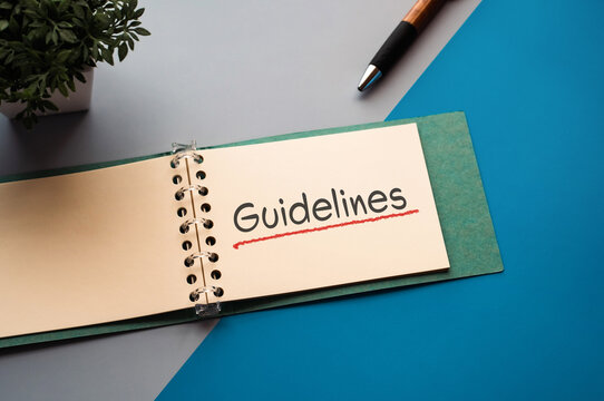 There is notebook with the word Guidelines. It is as an eye-catching image.