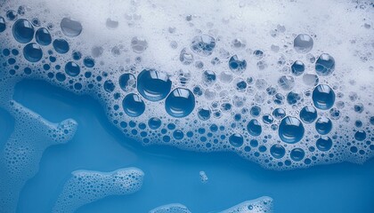 blue water with white foam bubbles foam water soap suds texture foam close up blue soap bubbles background