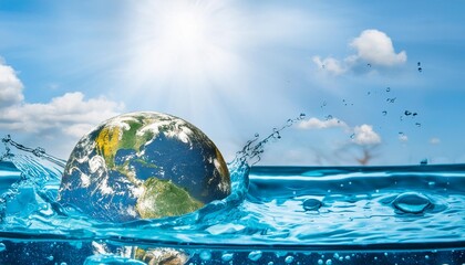 the concept of water and earth green and saving the planet generative ai