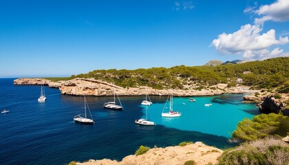 Fototapeta premium mallorca cala figuera boot spanien balearen bucht